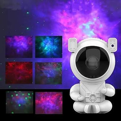 KRIVAENTERPRIS Astronaut Galaxy Projector for Bedroom, Star Projector for kids room Night Lamp(22 cm, White)