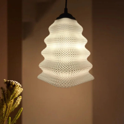 Modernart Contemporary Mesh square sine wave Pendant Light Stylish Ceiling Chandelier Night Lamp(105 cm, White)