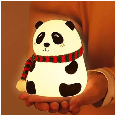 ZEBIFY Panda Lamp (Inbuilt 7 Different Lights) Night Lamp(13 cm, Multicolor)