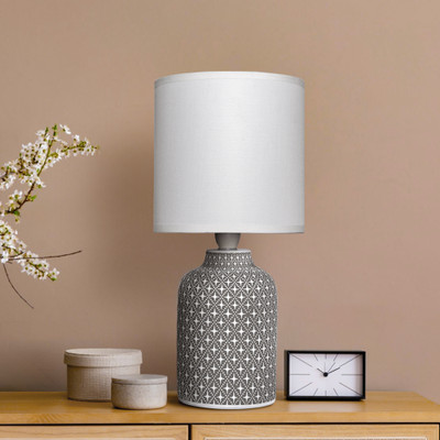 Magik Moroccan Hue Concrete Base, Bulb Included, Decorative Table Lamp(32 cm, Grey)