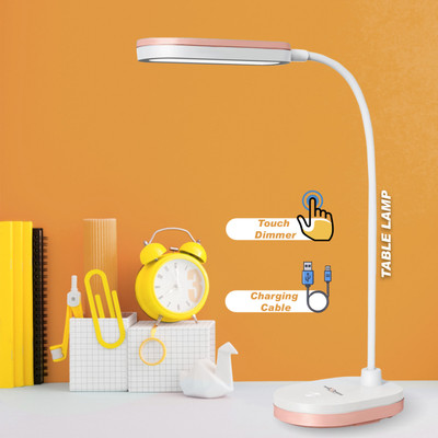 Pick Ur Needs Rechargeable Study Table LED Desk Lamp Light With 3 Mode of Dimming Study Lamp(8 cm, Pink)