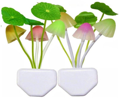 SHINEON Mushroom Lamp Automatic Sensor Light Multi-Color Changing Best Night LED Bulbs Night Lamp(4 cm, White)