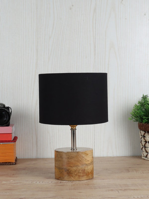 Devansh Wood table lamp with Bamboo Shade Table Lamp(30 cm, Black)