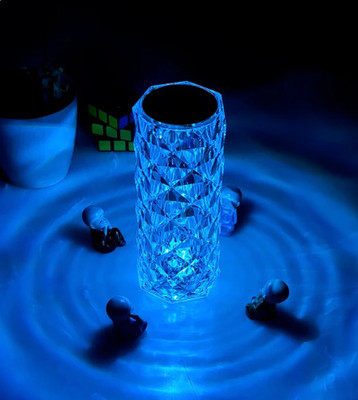 SPARKPLUG //Rose Crystal LED Table Lamp | Multicolor | Pack of 1 Table Lamp(8 cm, Blue)