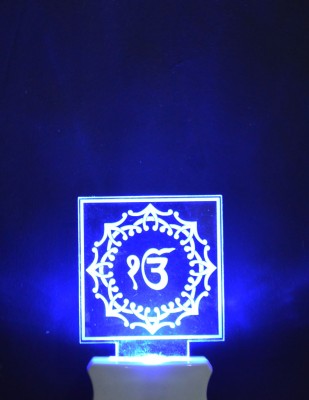 Shri Ji Collection The Ek Onkar 3D Illusion Night Lamp Comes with 7 Multicolor Night Lamp(12 cm, Multicolor)