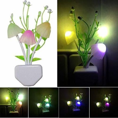 ActrovaX Multicolor LED Mushroom Lamp Flower Leaf Design Night Lamp(5 cm, White)