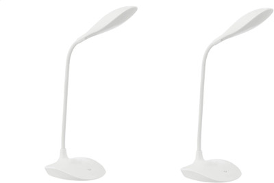 Sansoi Rechargeable Led Table lamp touch control on off Study Lamp(12 cm, White)