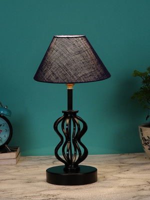 Devansh Blue Jute Table Lamp With Iron Base Table Lamp(37.4 cm, Blue)