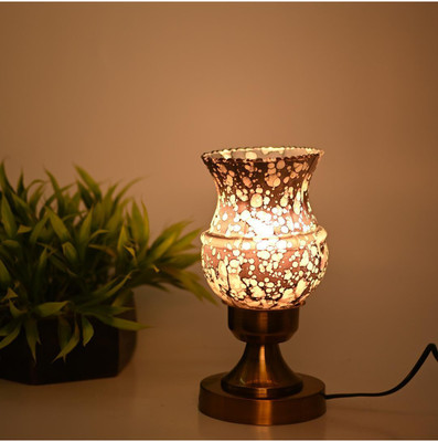 Somil Decorative Home LED Compatible Stylish Design Table Lamp/ Night Lamp Table Lamp(25 cm, Black, Gold)