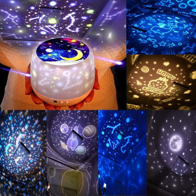 Wengonvila 360 Degrees Rotating Dream Projection Stars Lamp Starry Sky Magic Projector Table Lamp(12.3 cm, Multicolor)