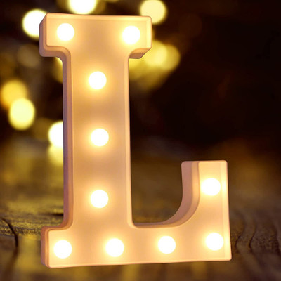 Curated Cart Led alphabet Letter L for Party Birthday Bar Christmas Night Lamp(5 cm, Warm White)