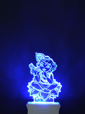 Gojeeva The Baby Krishna 3D illusion Night Lamp is Extremely cool and 3D illusion Design Night Lamp(12 cm, White)