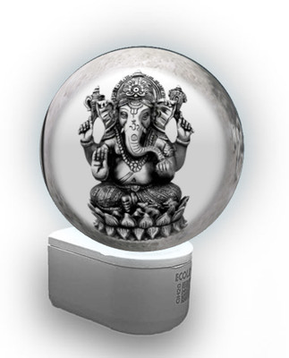 Paru3dart Lord Ganesha LED Night Lamp / Divine Ganpati Ji God Lamp (Pack of 1) Night Lamp(10 cm, White)