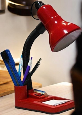 spark world HomeDecorTableLamp-TL025 Table Lamp(22 cm, Red)