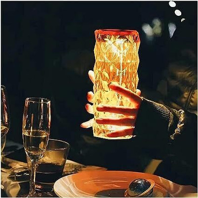 BMC Crystal Lamp Rose Diamond Lamp with Touch Control,16 Color Romantic Restaurant Night Lamp(21 cm, malticolor)