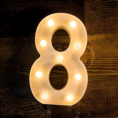 Satyam Kraft Marquee Alphabet Shaped Led Light (8) pack of 1. Night Lamp(22 cm, White)