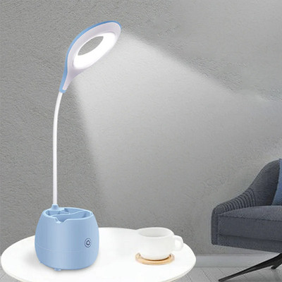 AKR Rechargeable Touch Control Multifunctional LED Lamp With Eye Protect Desk lamp Table Lamp(38 cm, Blue)