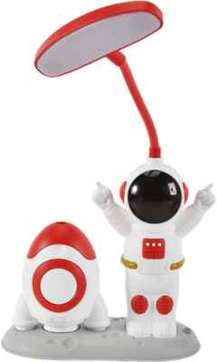 Tlismi Space Theme USB Rechargeable Astronaut Lamp with Pencil Sharpener & Pen Holder Table Lamp(25.5 cm, Astronaut)