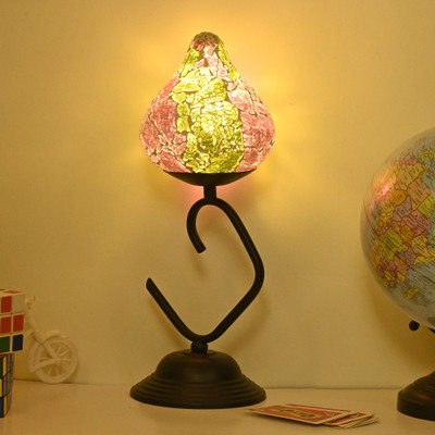 AFAST Decorative Table Lamp, Stylish Night Lamp, LED Compatible- A64 Table Lamp(37.5 cm, Green, Pink)