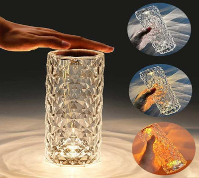 SPARKPLUG '^'Rose Crystal LED Table Lamp | Multicolor | Pack of 1 Table Lamp(8 cm, Yellow)