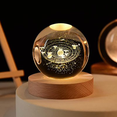 Lumevo 3D Galaxy Crystal Ball LED Night Lamp Night Lamp(10 cm, Multicolor)