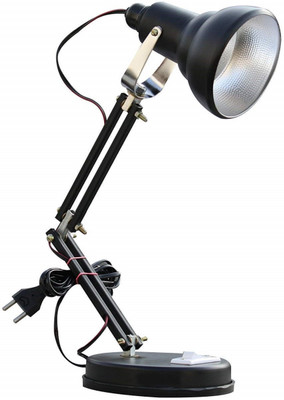 AKR Powerful lamp With Adjustable Height Neck Matt Black Study Lamp(46 cm, Black)