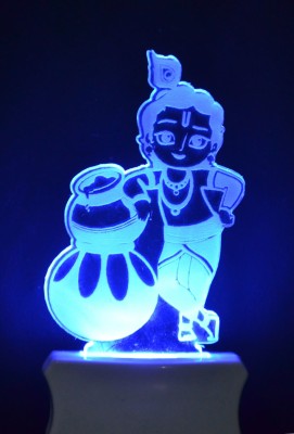 Decorcraft The Baby Krishna 3D illusion Night Lamp is Extremely cool, Night Lamp(12 cm, Multicolor)
