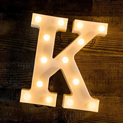 prajna Marquee Alphabet Shaped Led Light (K) Pack of 1. Table Lamp(22 cm, White)