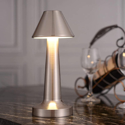 ZIKWOR Silver Cape Lamp With Touch Control, Portable Metal LED Decorative Table Lamp(21 cm, Silver)