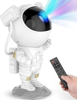 Space Age Astronaut Space Galaxy Night Projector LED Light Lamp with Timer and Remote Night Lamp(5 cm, White)
