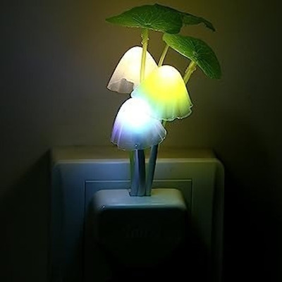 Gift O Demand LED Night Lamp Auto On/Off/Mushroom Lamp Smart Sensor Night Lamp(8 cm, Multicolor)