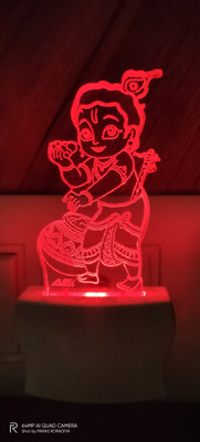Omniverse The Baby Krishna Cute 3D Illusion Night Lamp with 7 Color Changing Table Lamp For Bedroom Night Lamp(12 cm, White)