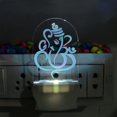 Shayona 3D Latest Acrylic GANESH Night Lamp with 7 Colour Changing LED Plug Night Lamp Night Lamp(13 cm, Multicolor)