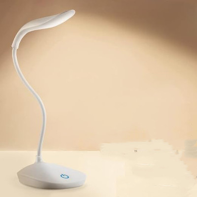 SUNFREE Rechargeable LED Touch On Off Control Table lamp Children Eye Protection Study Lamp(12 cm, White)