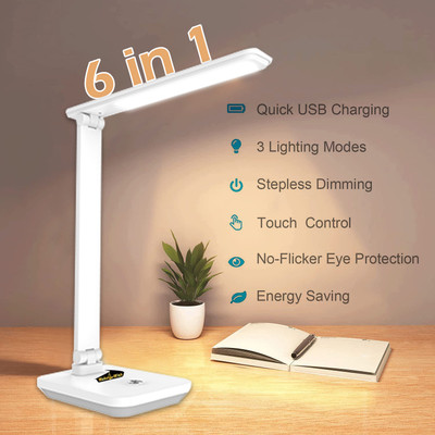 Make Ur Wish Rechargeable LED Touch On/Off Switch Table Lamp (White) Table Lamp(31 cm, White)