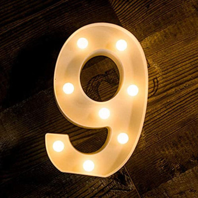 Satyam Kraft Marquee Alphabet Shaped Led Light (9) Night Lamp(22 cm, White)