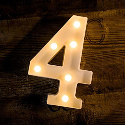 Satyam Kraft Marquee Alphabet Shaped Led Light (4) pack of 1. Table Lamp(22 cm, White)