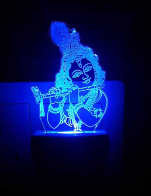 AJANTA Krishna Bhagwan With Bansari(Code:2070) 3D Night Lamp(4 cm, Krishna with bansari)