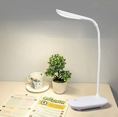 DIYALUX Powerful Rechargeable Emergency Table Lamp / Student Reading Light Study Lamp(16 cm, White)