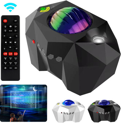 WunderVoX Night Light Projector with Music Bluetooth Speaker-Black Night Lamp(10.5 cm, Black)