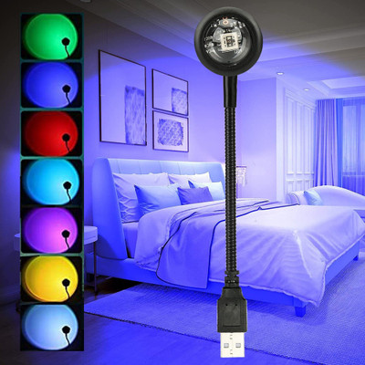 WRADER Sunset Projection Lamp Light for Home Decor Cars Video Shoots Bedroom Insta Reels & YouTube Night Lamp(18 cm, Black)