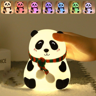 FINARO Panda Night Light Rechargeable LED Lamp, 7-Color Changing Night Lamp(12 cm, Multicolor)