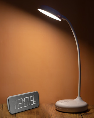 WEIRD WOLF 3 Color Mode Rechargeable Flexible Gooseneck, LED Table / Study Lamp(35 cm, White)