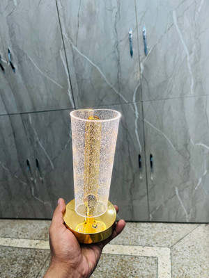 NKL 3D Acrylic Gold Base Led Lamp , Touch Control For Bedroom, Office, Home Décor_32 Table Lamp(7 cm, Gold)