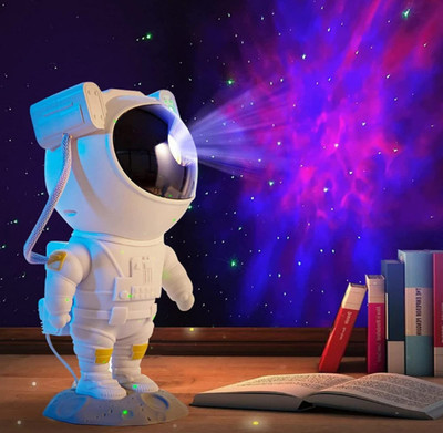 Kanvika Astronaut Galaxy Star Projector Lamp 360° Rotating LED Night Light (22.5 cm) Night Lamp(22.5 cm, White)