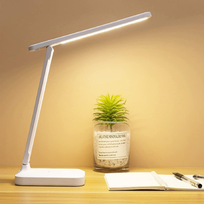 AKR Powerful Rechargeable Desk lamp for work USB Charging Desk Lamp Table Lamp Study Lamp(28 cm, White)