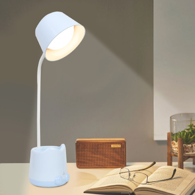 AKR Rechargeable LED Touch On/Off Switch Touch Dimmer Study Lamp Study Lamp(24 cm, Blue)
