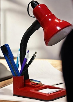 spark world HomeDecorTableLamp-TL016 Table Lamp(22 cm, Red)