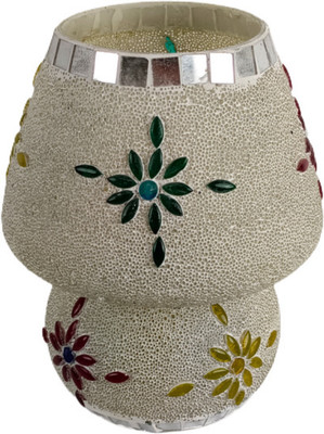 AADYA Handmade with glass decorative designer shaped crystal beads good for home decor Table Lamp(14 cm, White)