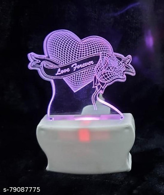 Shayona 3D Love Forever Acrylic LED Plug-in Night Lamp Night Lamp(8 cm, Multicolor)